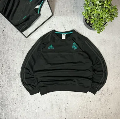 Pre-owned Adidas X Real Madrid 2017  Boxy Fit Sweatshirt Soccer Jersey In Dark Grey