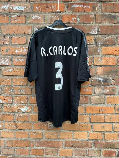 Pre-owned Adidas X Real Madrid Jersey Away 2004 Roberto Carlos In Black