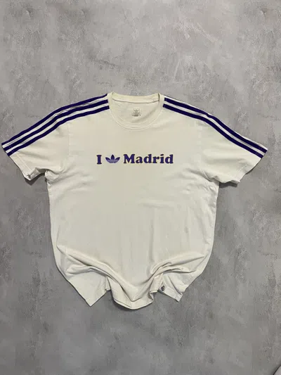 Pre-owned Adidas X Real Madrid Vintage T Shirt Adidas I Love Madrid In White