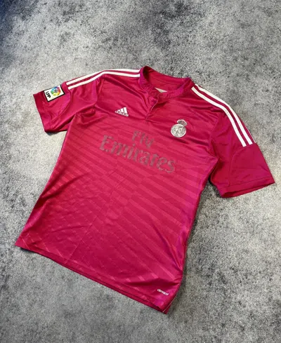 Pre-owned Adidas X Real Madrid Y2k Adidas Real Madrid Soccer Jersey Blokecore Style L In Pink
