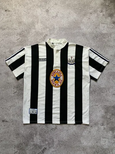 Pre-owned Adidas X Soccer Jersey 1995/96 Adidas Newcastle Home Soccer Jersey Football Shirt In Striped
