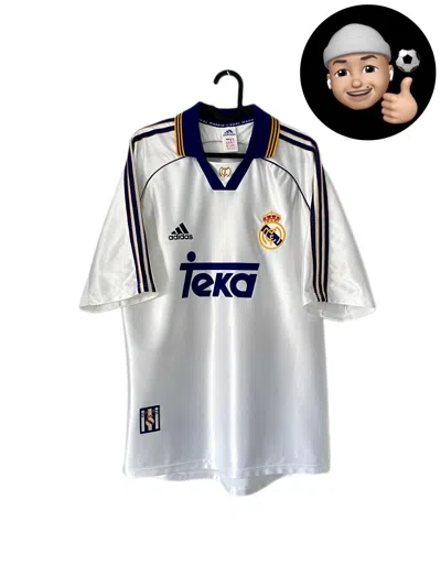 Pre-owned Adidas X Soccer Jersey 1998 2000 Real Madrid Vintage Adidas Home Kit Soccer Jersey In White