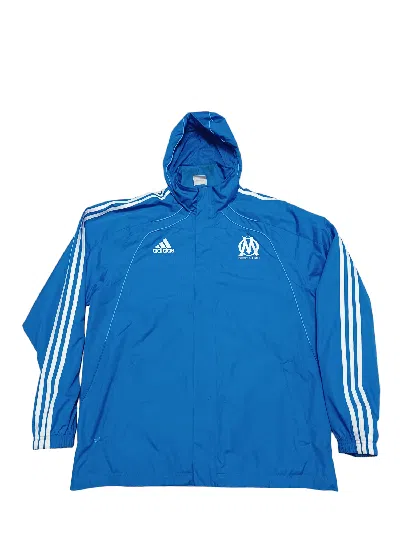 Pre-owned Adidas X Soccer Jersey 2010 Vintage Olympique De Marseille Nylong Light Jacker In Sky Blue