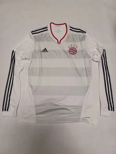 Pre-owned Adidas X Soccer Jersey 2011-2012 Fc Bayern Munich Away Kit Jersey Longsleeve Soccer In White