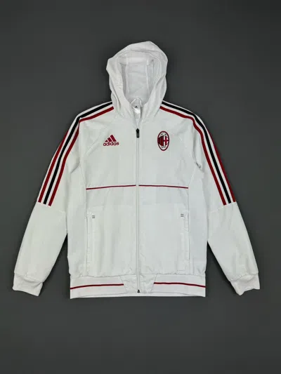 Pre-owned Adidas X Soccer Jersey 2017 Adidas F.c. Milan Hooded Track Jacket In White