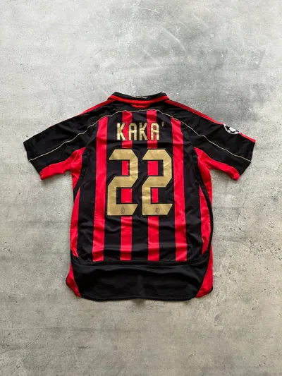 Pre-owned Adidas X Soccer Jersey Ac Milan 2006-07 Home Football Tee Shirt 22 Kaka Bwin In Black/red