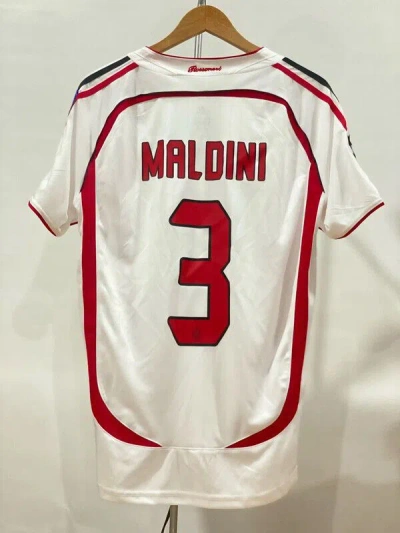 Pre-owned Adidas X Soccer Jersey Ac Milan Champions League Final 2007 Jersey Retro Maldini In White