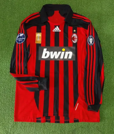 Pre-owned Adidas X Soccer Jersey Ac Milan Home 2007 Player Issue Ricardo Kaka Jersey Football In Red Black