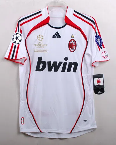 Pre-owned Adidas X Soccer Jersey Ac Milan Kaka Ucl Final Soccer Jersey Short Sleeve Size : L In White
