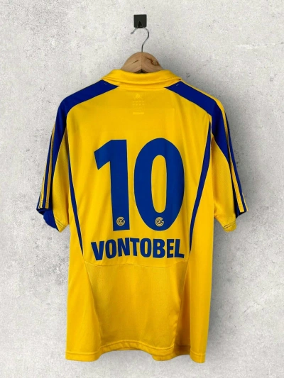 Pre-owned Adidas X Soccer Jersey Adidas 2010/2011 Grasshoppers 10 Vontobel Soccer Jersey In Yellow