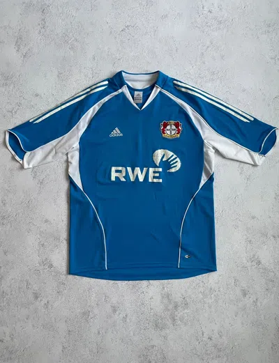 Pre-owned Adidas X Soccer Jersey Adidas Bayer 04 Leverkusen 2005/2007 Away Soccer Jersey 00s In Blue White