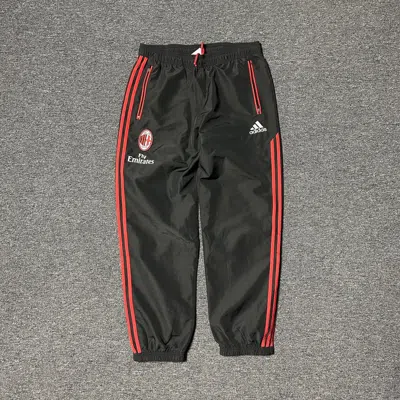 Pre-owned Adidas X Soccer Jersey Adidas Fc Ac Milan Sport Y2k Track Pants In Black