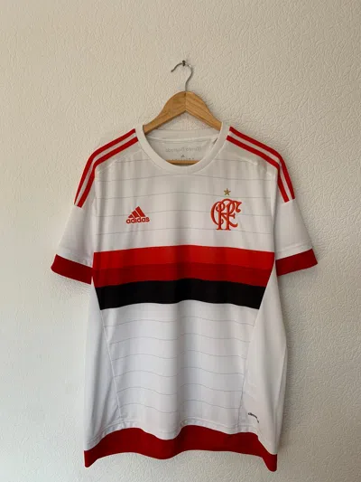 Pre-owned Adidas X Soccer Jersey Adidas Flamengo 2015/2016 Away Kit Soccer Jersey In White