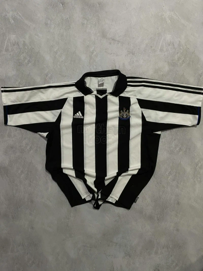 Pre-owned Adidas X Soccer Jersey Adidas Newcastle United Vntage T-shirt Soccer Jersey In Black/white