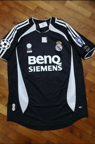 Pre-owned Adidas X Soccer Jersey Beckham 2006-2007 Real Madrid Ucl Third Jersey In Black