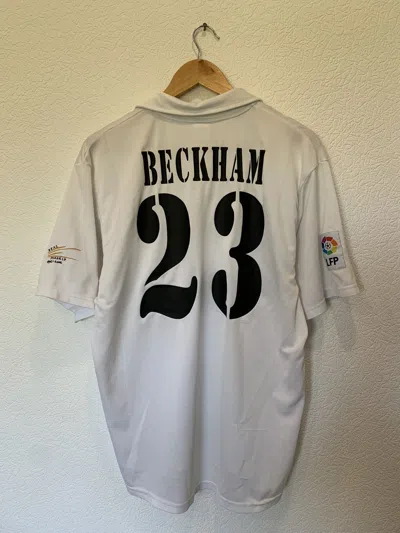 Pre-owned Adidas X Soccer Jersey Beckham Adidas Real Madrid 2002/2003 Home Kit Soccer Jersey In White