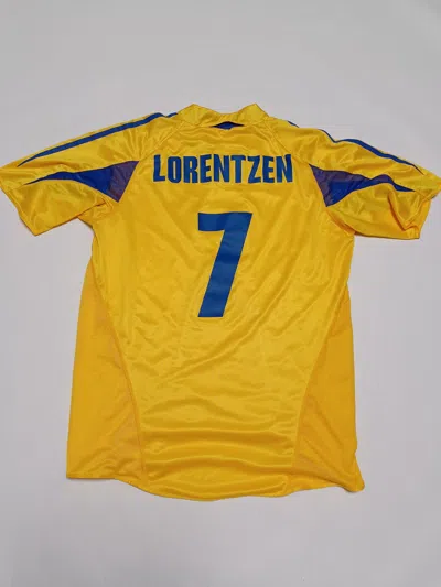 Pre-owned Adidas X Soccer Jersey Brondby Lorentzen Fc Danemark Vintage Soccer Football Jersey In Yellow