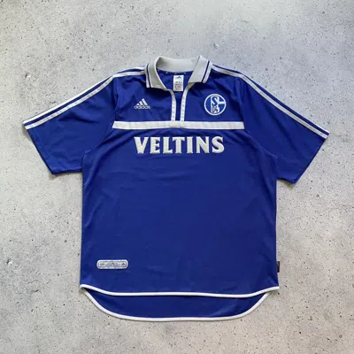 Pre-owned Adidas X Soccer Jersey Fc Schalke 04 Home Veltins Soccer Jersey 00-01 Vintage Shirt In Blue