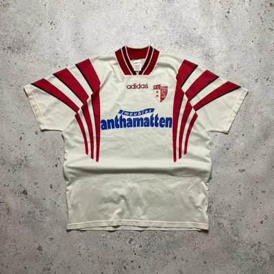 Pre-owned Adidas X Soccer Jersey Fc Sion 1996-1997 Home Vintage Football Soccer Shirt Jersey In White
