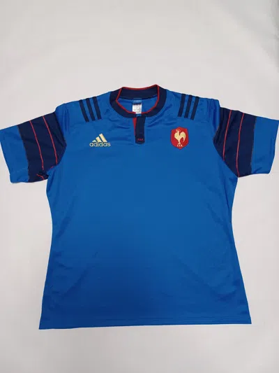 Pre-owned Adidas X Soccer Jersey France Rugby National Team 2014 Vintage Jersey In Blue