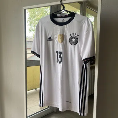 Pre-owned Adidas X Soccer Jersey Germany Thomas Muller 13 Fifa World Cup Soccer Team Jersey In White