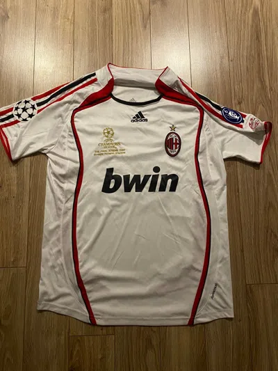 Pre-owned Adidas X Soccer Jersey Kaká Ac Milan 2006-07 Ucl Final Football Jersey In White