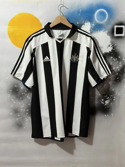 Pre-owned Adidas X Soccer Jersey Newcastle United Soccer Jersey 2003 Vintage Adidas In Black/white