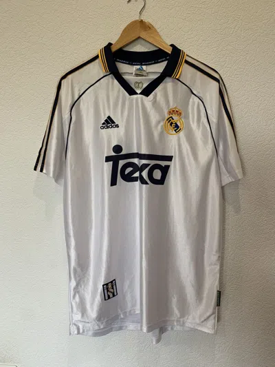 Pre-owned Adidas X Soccer Jersey Raul Adidas Real Madrid 1998/1999 Home Kit Soccer Jersey In White