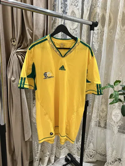Pre-owned Adidas X Soccer Jersey South Africa Vintage 2010 Word Cup Jersey In Yellow