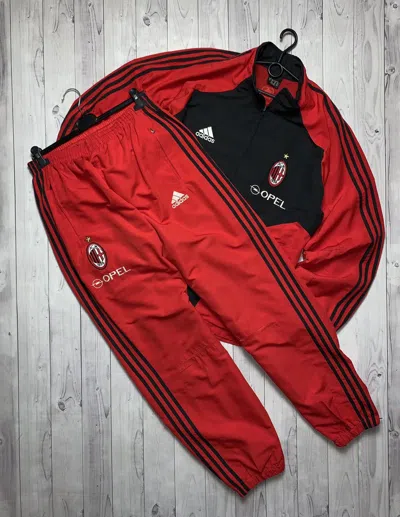 Pre-owned Adidas X Soccer Jersey Vintage Ac Milan Adidas Soccer Track Suit Size Xxl In Red