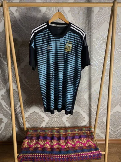 Pre-owned Adidas X Soccer Jersey Vintage Adidas Argentina Soccer Jersey Retro Y2k Very In Black