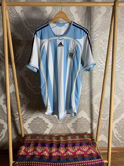 Pre-owned Adidas X Soccer Jersey Vintage Adidas Argentina Soccer Jersey Retro Y2k Very In White