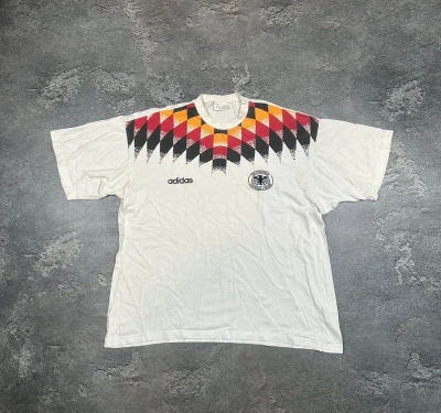 Pre-owned Adidas X Soccer Jersey Vintage Adidas Germany 1994 T-shirt Football Soccer White