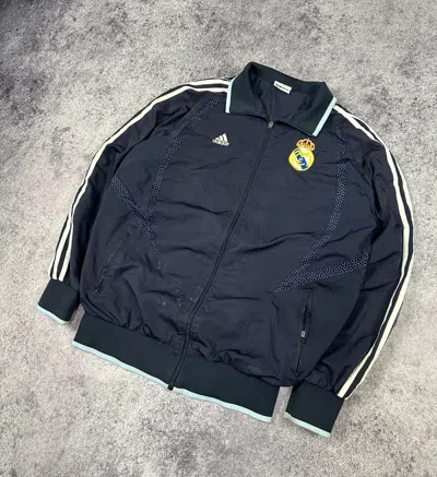 Pre-owned Adidas X Soccer Jersey Vintage Adidas Real Madrid Zip Up Jacket Very Blokecore In Dark Blue