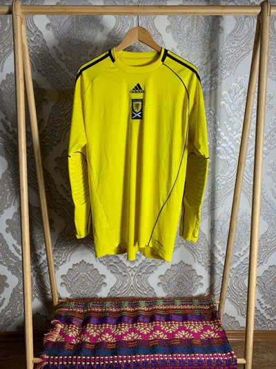 Pre-owned Adidas X Soccer Jersey Vintage Adidas Scotland Goalkeeper Soccer Jersey Y2k In Yellow