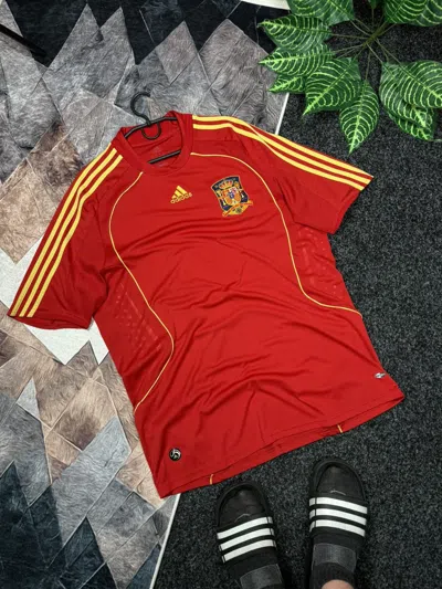 Pre-owned Adidas X Soccer Jersey Vintage Adidas Spain Football Soccer Jersey Size Xl In Red