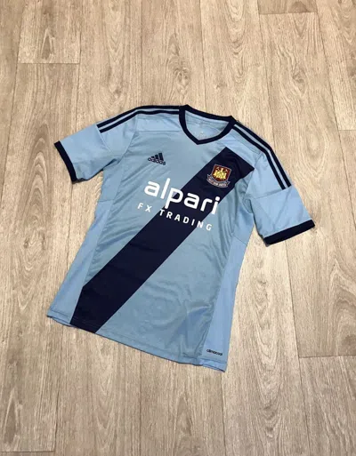 Pre-owned Adidas X Soccer Jersey Vintage Adidas West Ham United 2014/15 Soccer Jersey In Blue