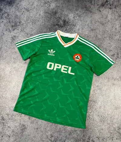 Pre-owned Adidas X Soccer Jersey Vintage Ireland Opel Soccer Jersey 90's Blokecore Style In Green