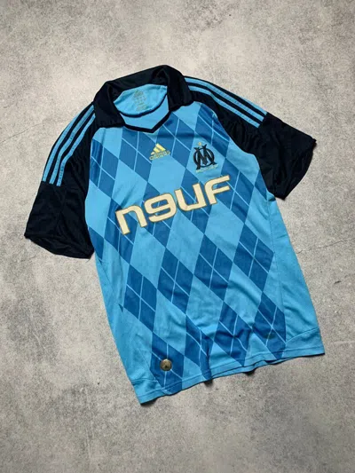 Pre-owned Adidas X Soccer Jersey Vintage Marseille Olympique 2008-2009 Y2k Streetwear Jersey In Blue
