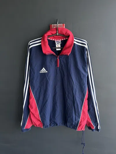 Pre-owned Adidas X Soccer Jersey Vintage Y2k Adidas 1/4 Zip Anorak Jacket 90's In Blue