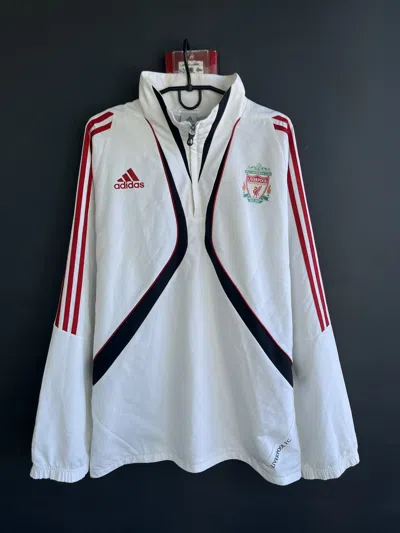 Pre-owned Adidas X Soccer Jersey Vintage Y2k Blokecore Adidas Liverpool Drill Jacket Jersey In White