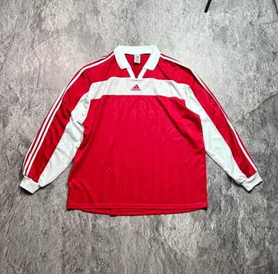 Pre-owned Adidas X Soccer Jersey Y2k Adidas Center Logo Soccer Japan Style Rugby Soccer Shirt In Red