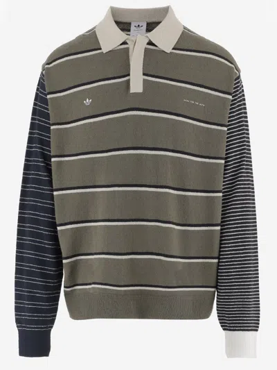Adidas X Song For The Mute Striped Cotton Polo Shirt In Multi
