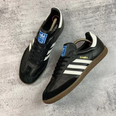 Pre-owned Adidas X Vintage 00s Vintage Adidas Samba Og Distressed Hype Shoes Us 10 In Black