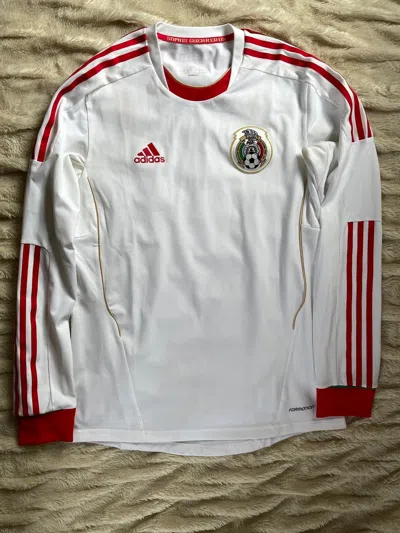 Pre-owned Adidas X Vintage 2012 Adidas Mexico Soccer Jersey Confederations Santi Edson In White Red