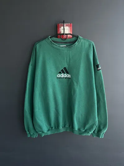 Pre-owned Adidas X Vintage 90's Adidas Equipment Big Logo Baggy Sweatshirt Y2k In Green