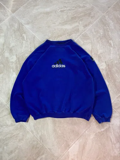 Pre-owned Adidas X Vintage 90's Adidas Equipment Streetwear Oversized Sweatshirt In Blue