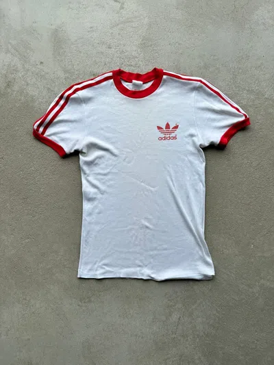 Pre-owned Adidas X Vintage 90's Adidas T-shirt Top Y2k Vibe In White