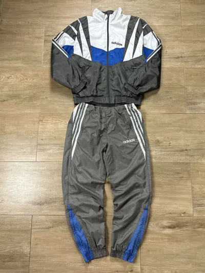 Pre-owned Adidas X Vintage 90's Adidas Track Suit Set Nylon Shell Retro In Multicolor