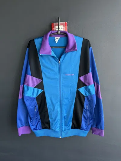 Pre-owned Adidas X Vintage 90's Adidas Track Top Zip Jacket Sport In Blue
